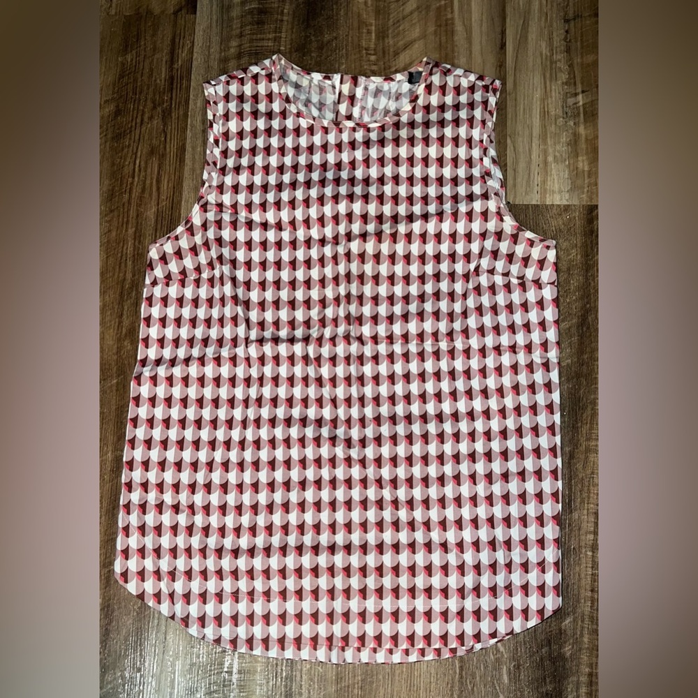 J. Crew Geometric Patterned Zip Up Shell Top